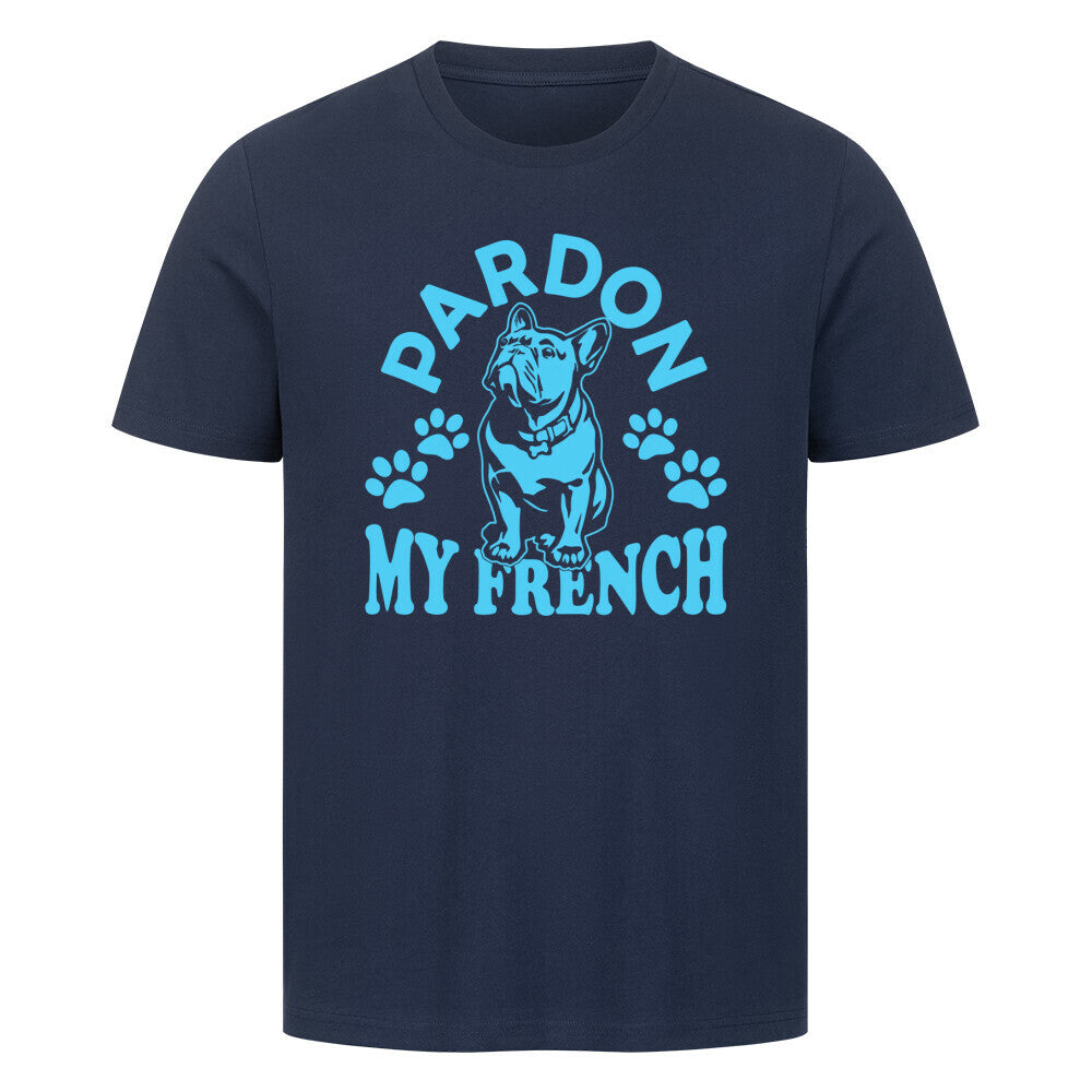 Premium T-Shirt "Frenchie - Pardon" French Navy – hunde-shirt.de