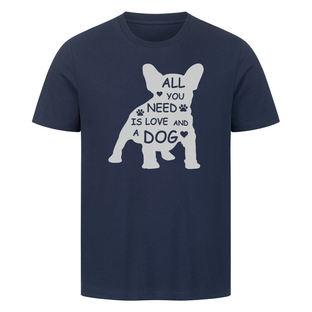 Premium T-Shirt "Französische Bulldogge - All you need" French Navy – hunde-shirt.de