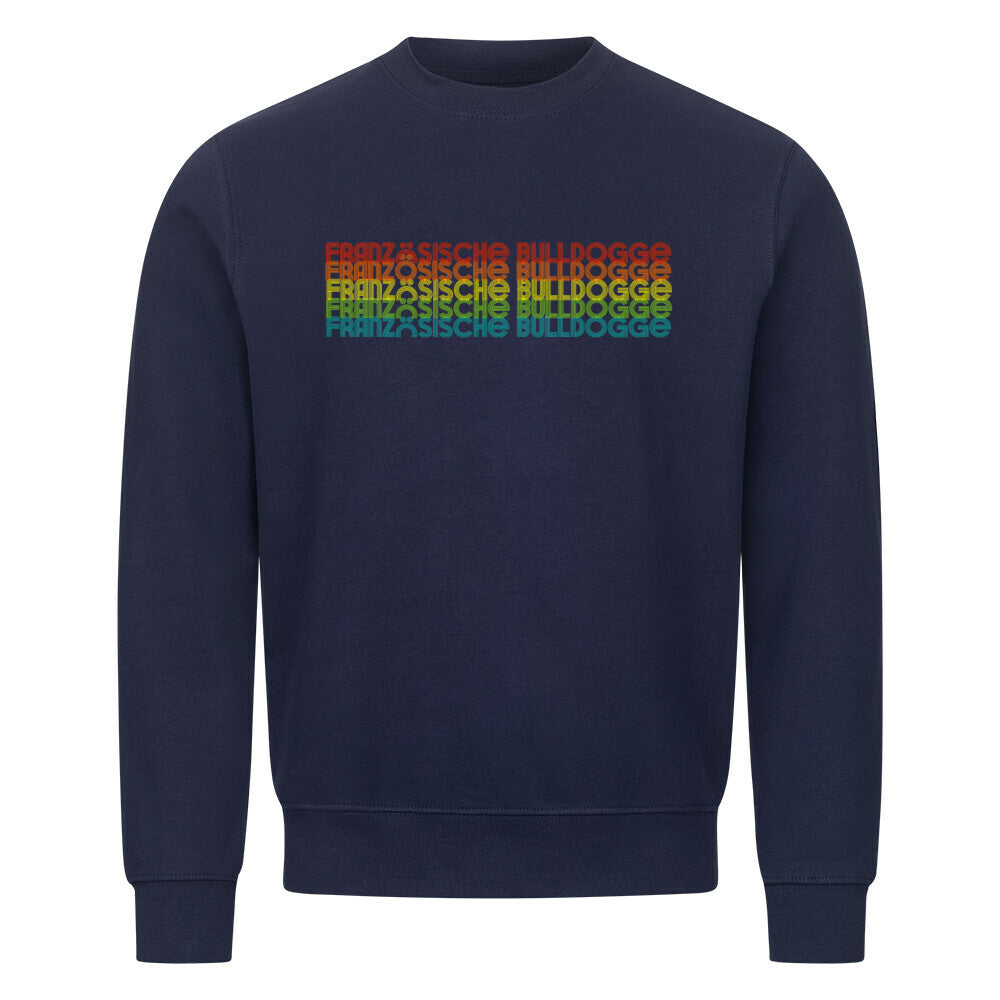 Premium Sweatshirt "Französische Bulldogge - RETRO" Navy Blue – hunde-shirt.de