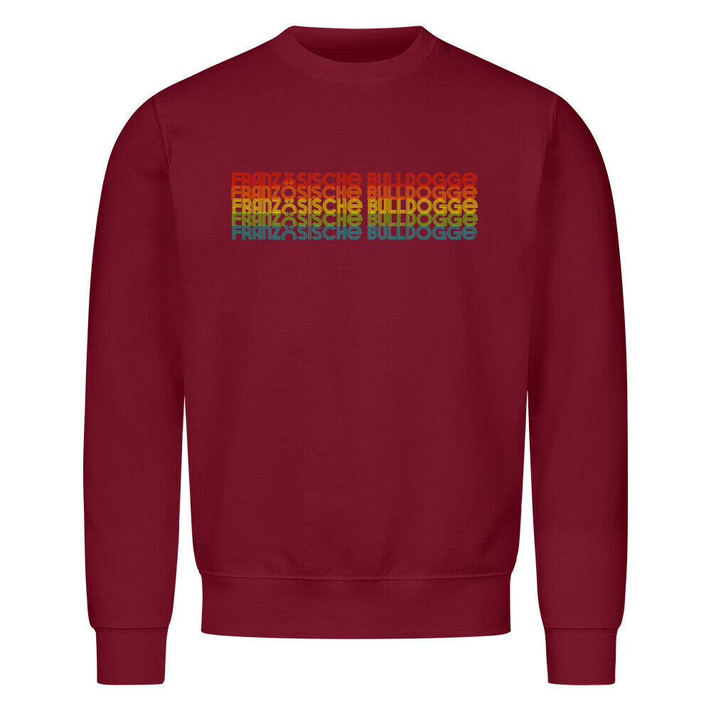 Premium Sweatshirt "Französische Bulldogge - RETRO" Burgunder – hunde-shirt.de