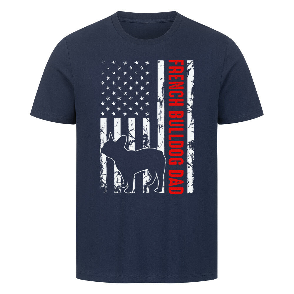 Premium T-Shirt "Französische Bulldogge - Flag Dad" French Navy – hunde-shirt.de