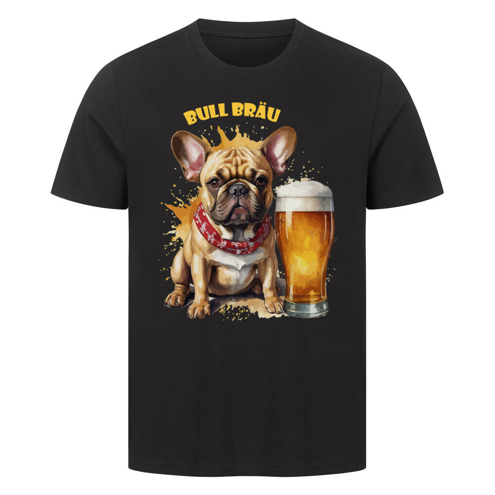 Premium T-Shirt "Französische Bulldogge - Bull Bräu" Schwarz – hunde-shirt.de