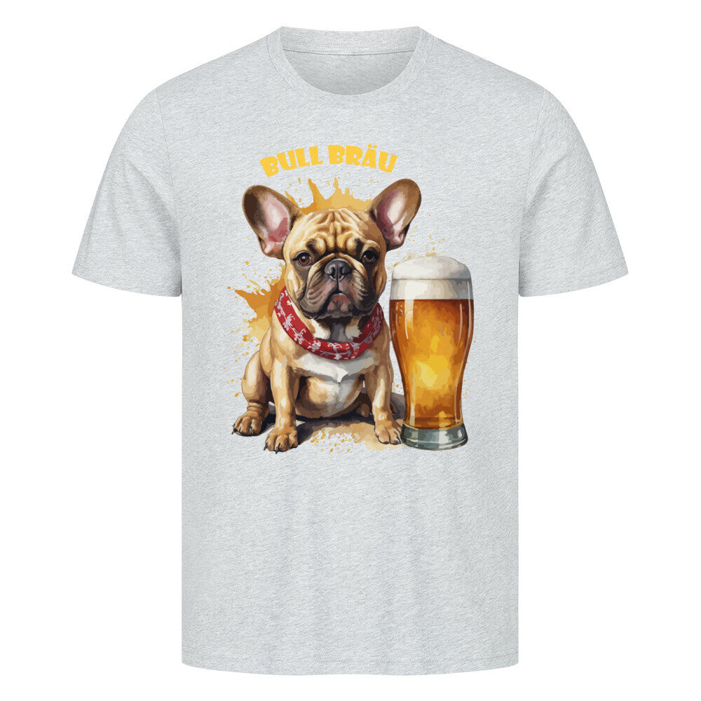 Premium T-Shirt "Französische Bulldogge - Bull Bräu" Heather Grey – hunde-shirt.de
