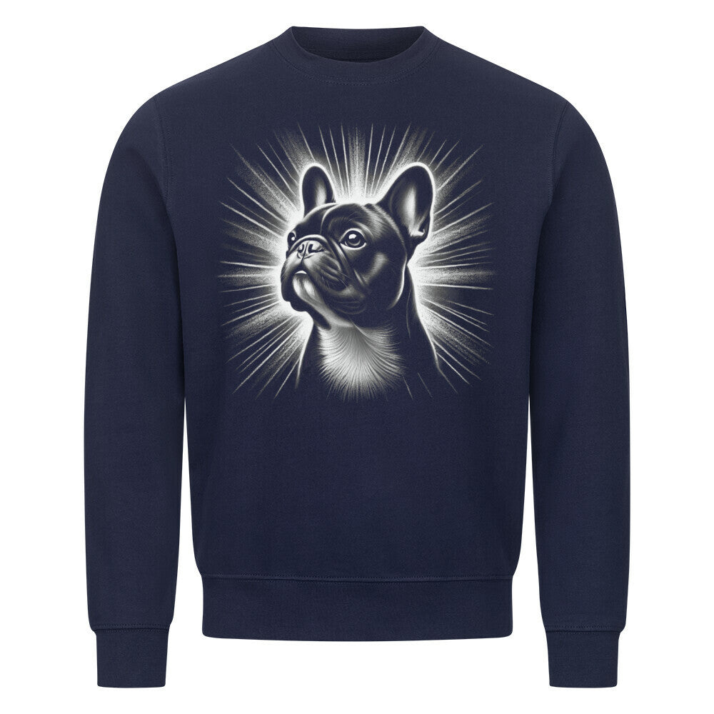 Premium Sweatshirt "Französische Bulldogge - Bright" Navy Blue – hunde-shirt.de