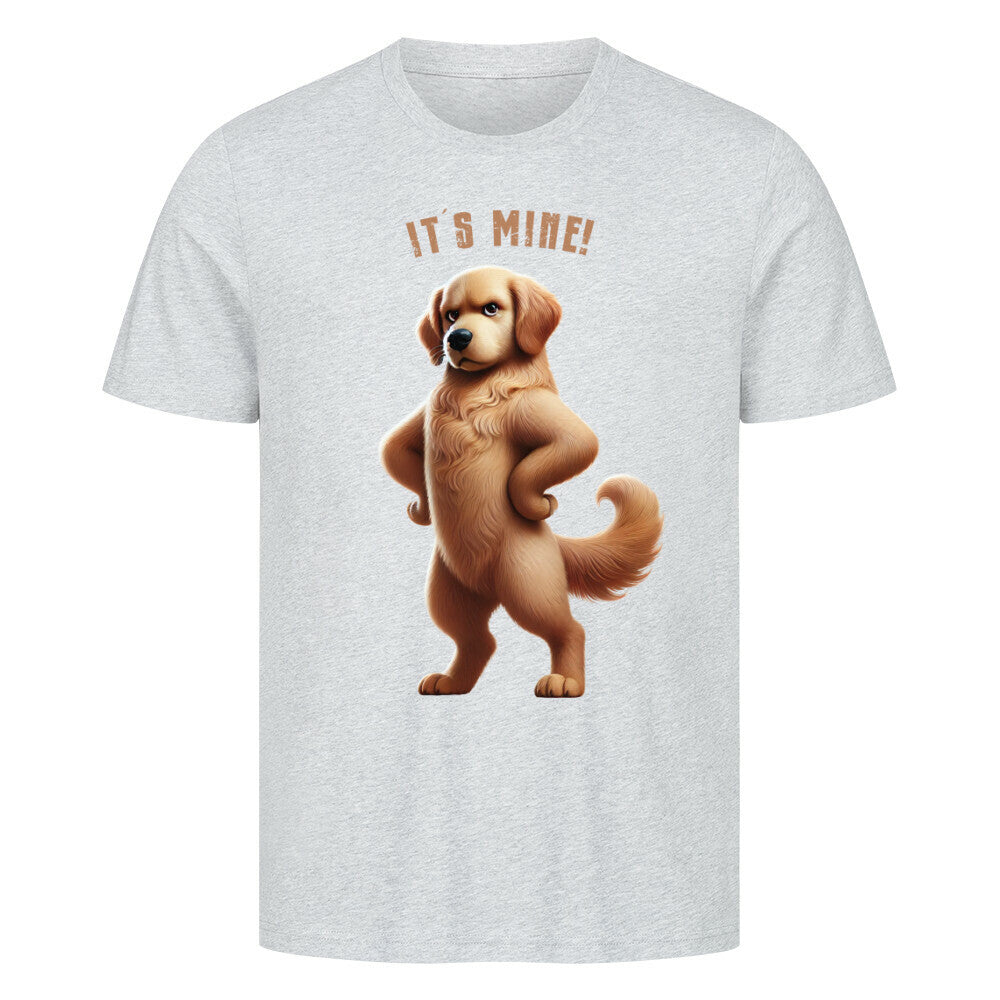 Premium T-Shirt "Golden Retriever - It´s mine!" Heather Grey – hunde-shirt.de