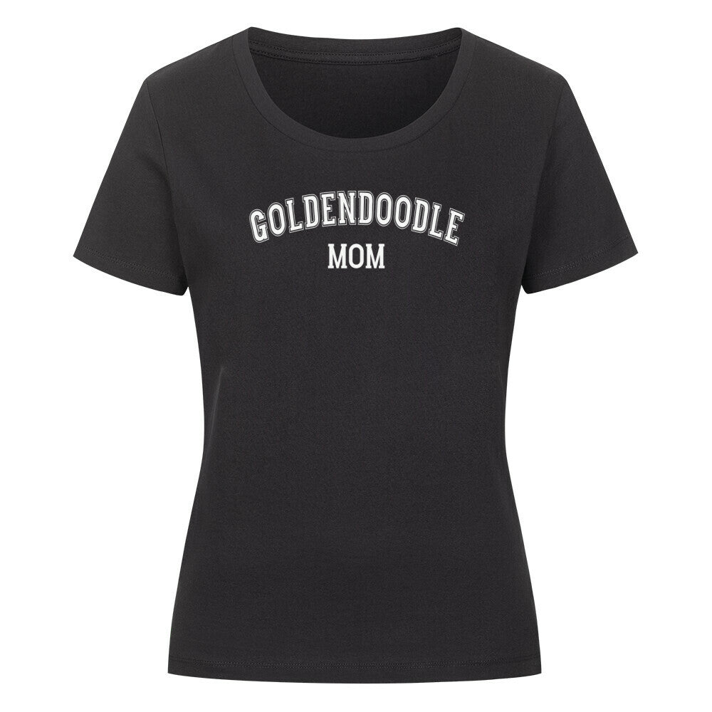 Premium Organic Damen-Shirt "Golden Doodle - MOM" Schwarz – hunde-shirt.de