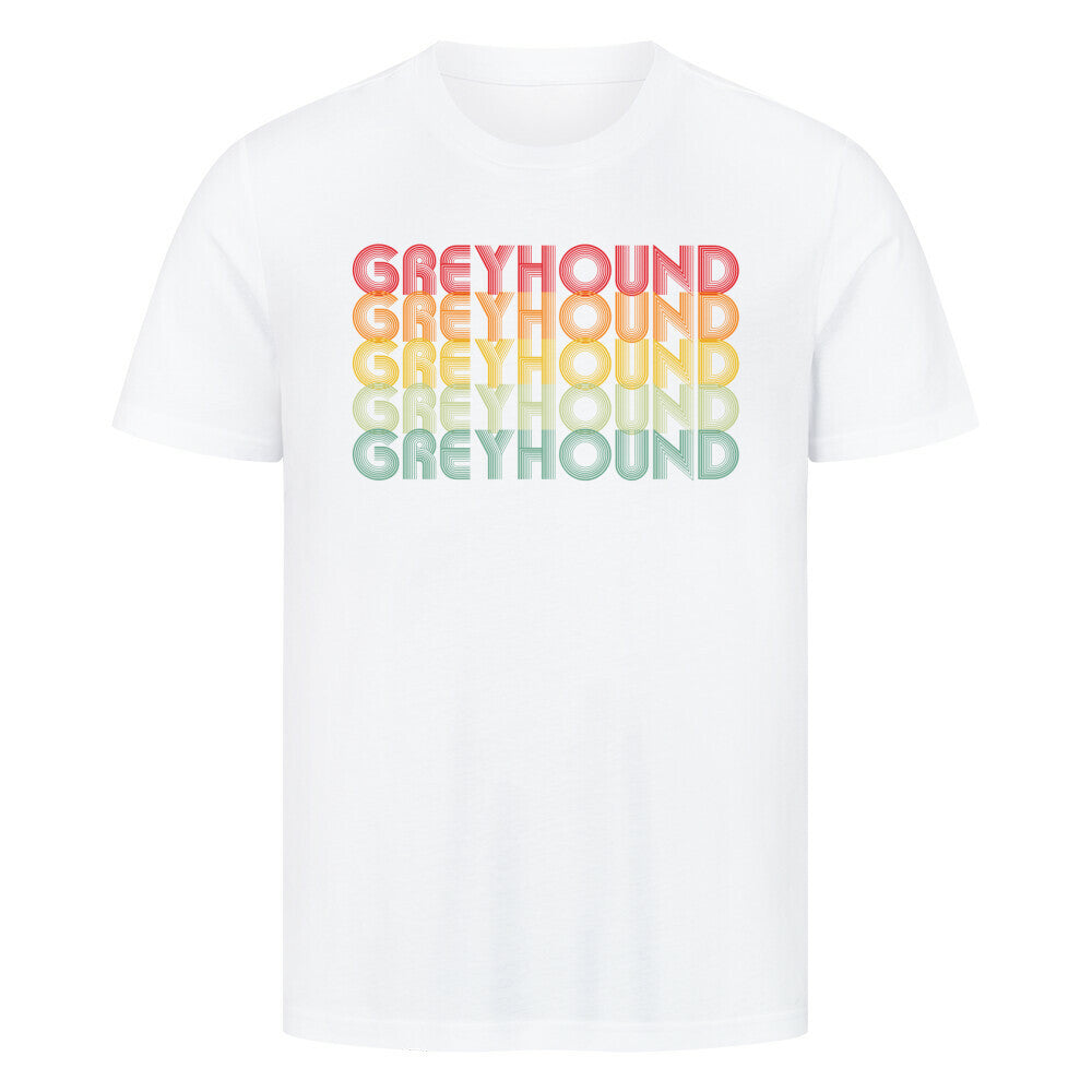 Premium T-Shirt "Greyhound - RETRO" Weiß – hunde-shirt.de