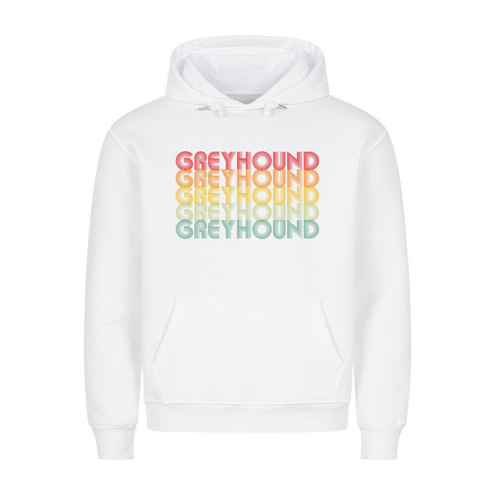 Premium Hoodie "Greyhound - RETRO" Weiß – hunde-shirt.de