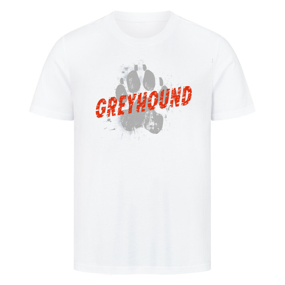 Premium T-Shirt "Greyhound - PAW" Weiß – hunde-shirt.de