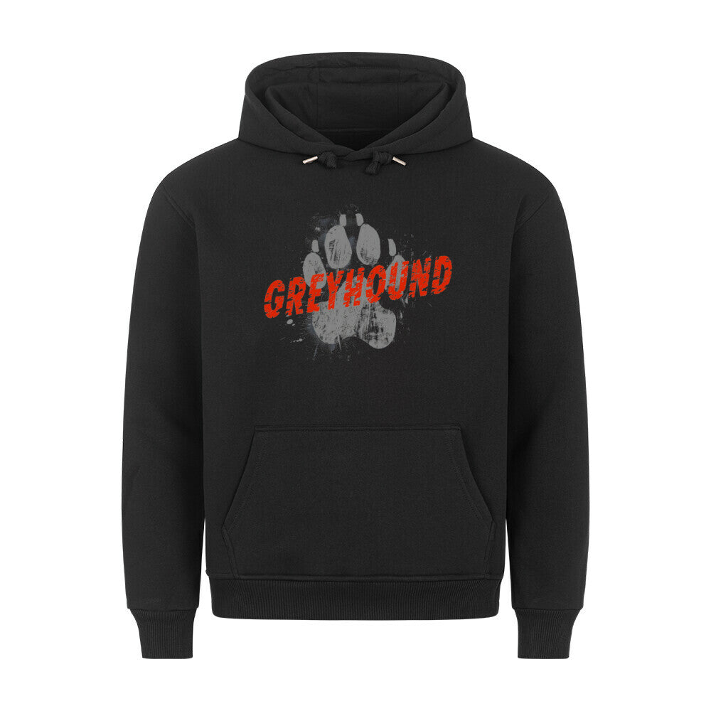Premium Hoodie "Greyhound - PAW" Schwarz – hunde-shirt.de