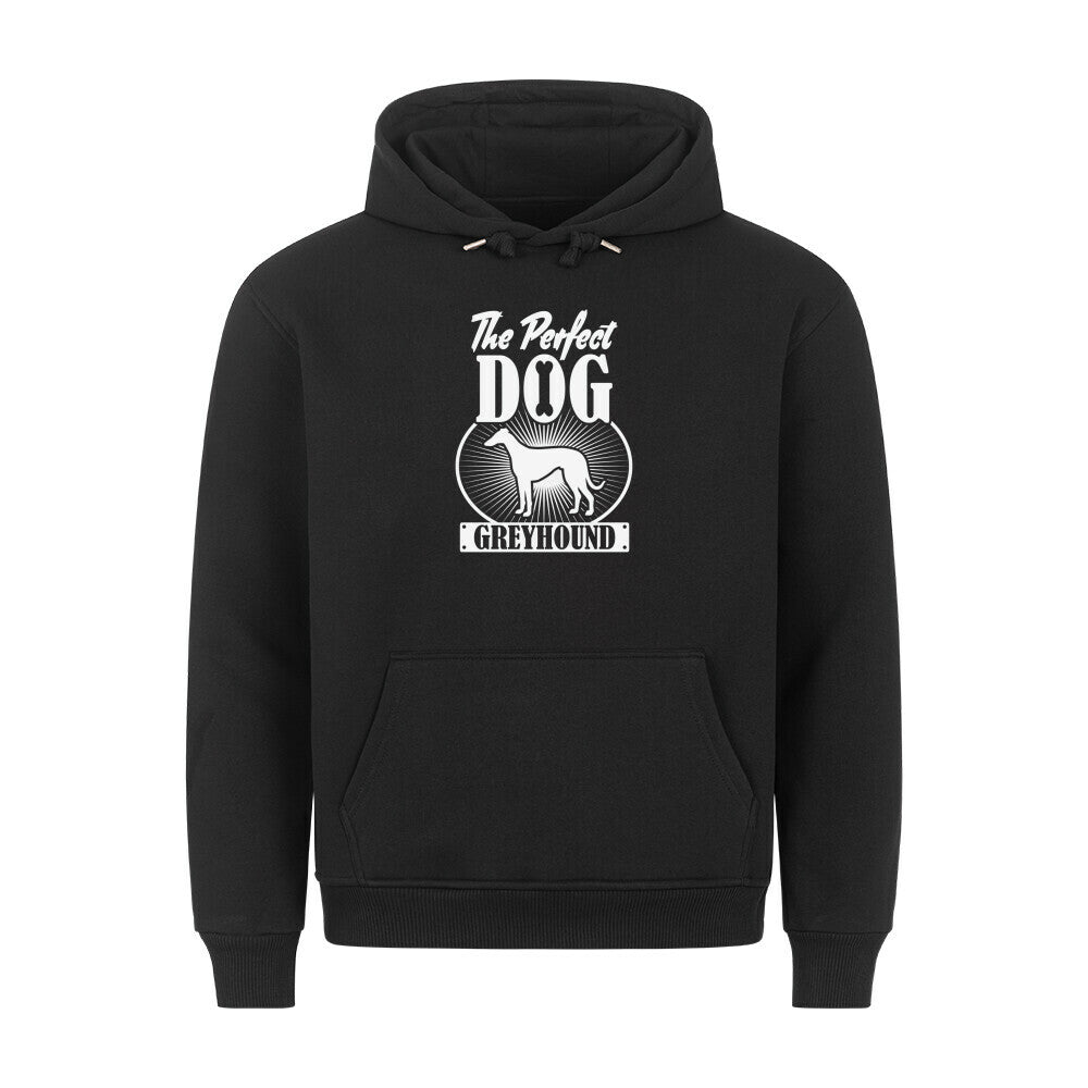 Premium Hoodie "Greyhound - Perfect Dog" Schwarz – hunde-shirt.de
