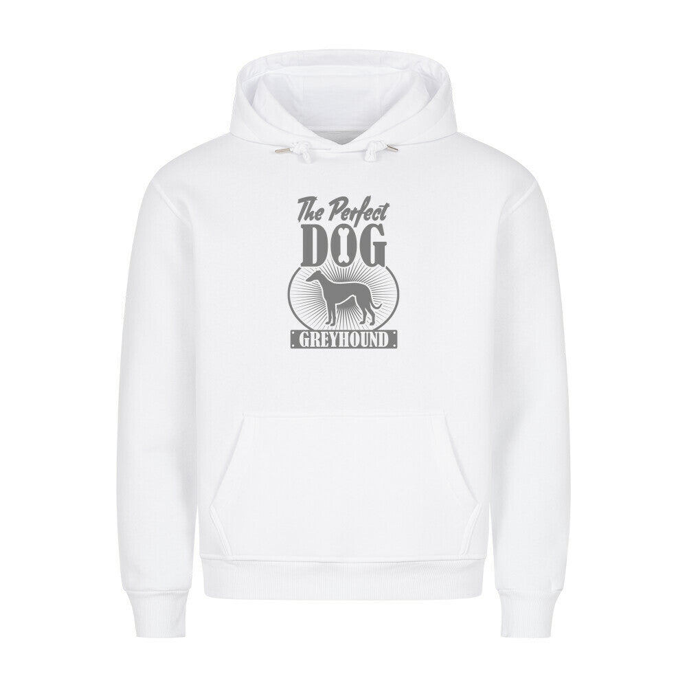 Premium Hoodie "Greyhound - Perfect Dog" Weiß – hunde-shirt.de