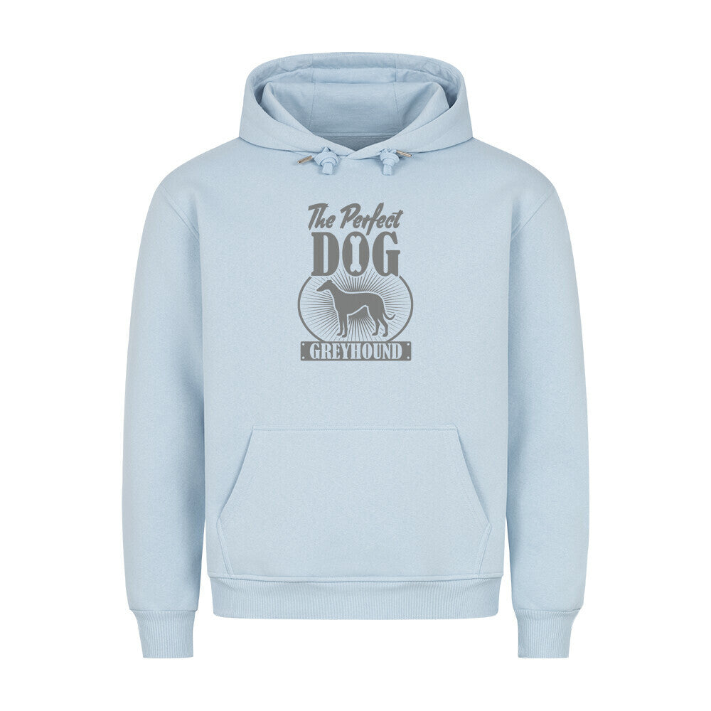 Premium Hoodie "Greyhound - Perfect Dog" Babyblau – hunde-shirt.de