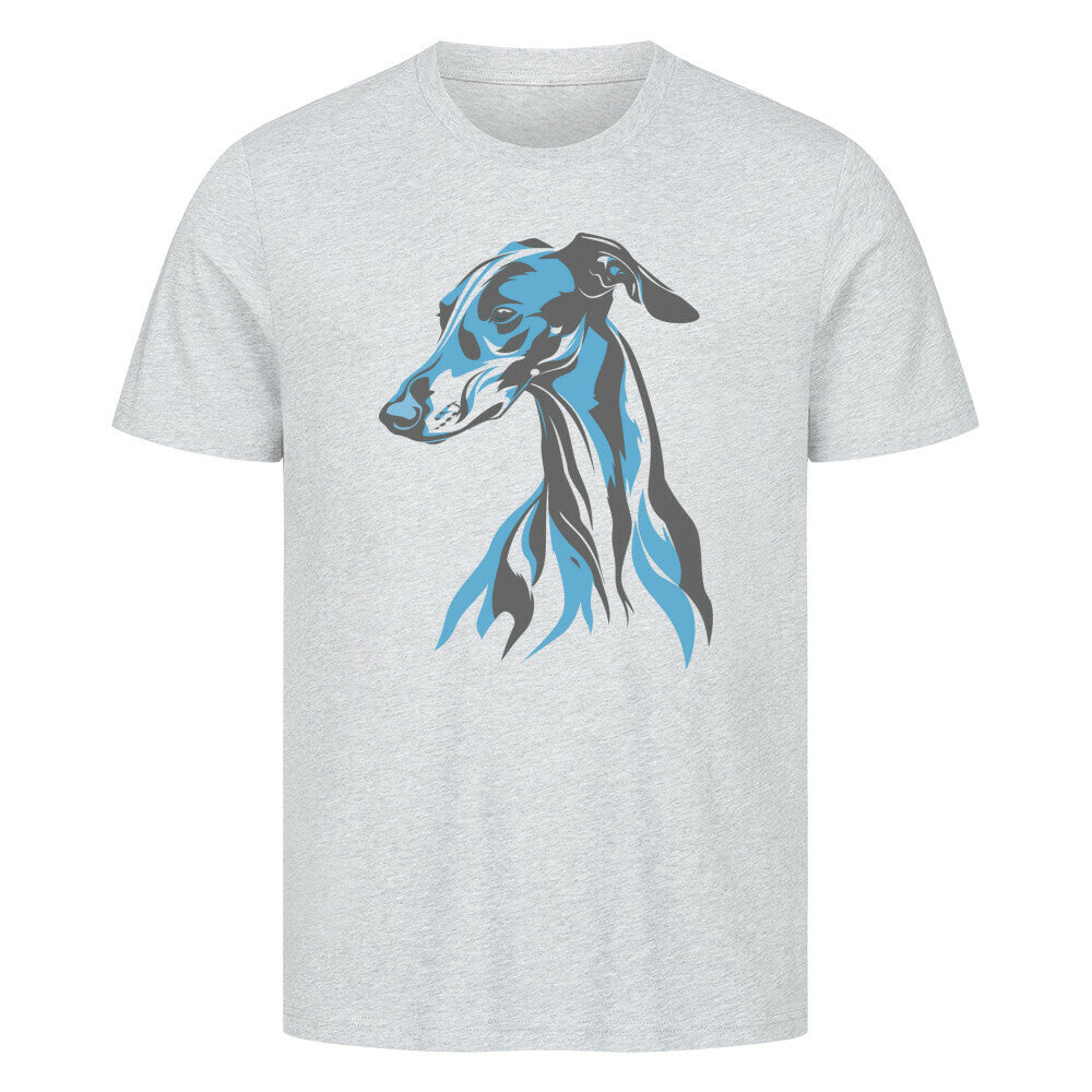 Premium T-Shirt "Greyhound - Blue" Heather Grey – hunde-shirt.de