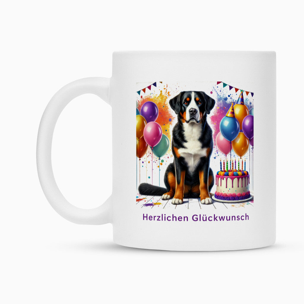 Tasse "Großer Schweizer Sennenhund - Glückwunsch" – hunde-shirt.de