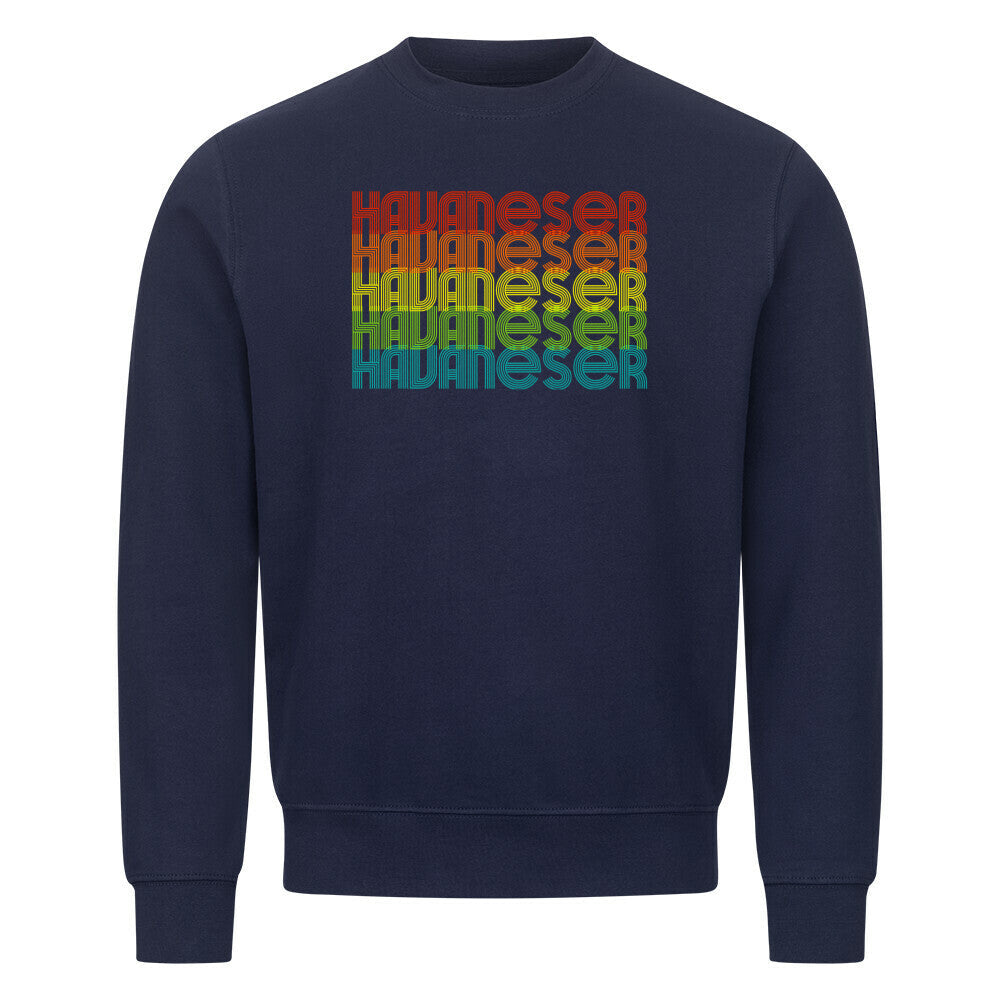 Premium Sweatshirt "Havaneser - RETRO" Navy Blue – hunde-shirt.de