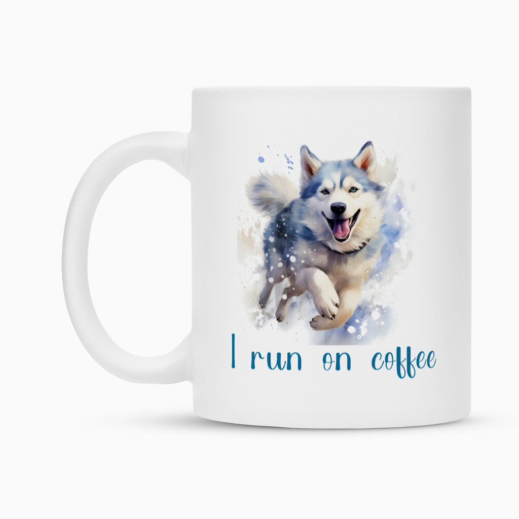 Tasse "Husky - I run on coffee" – hunde-shirt.de