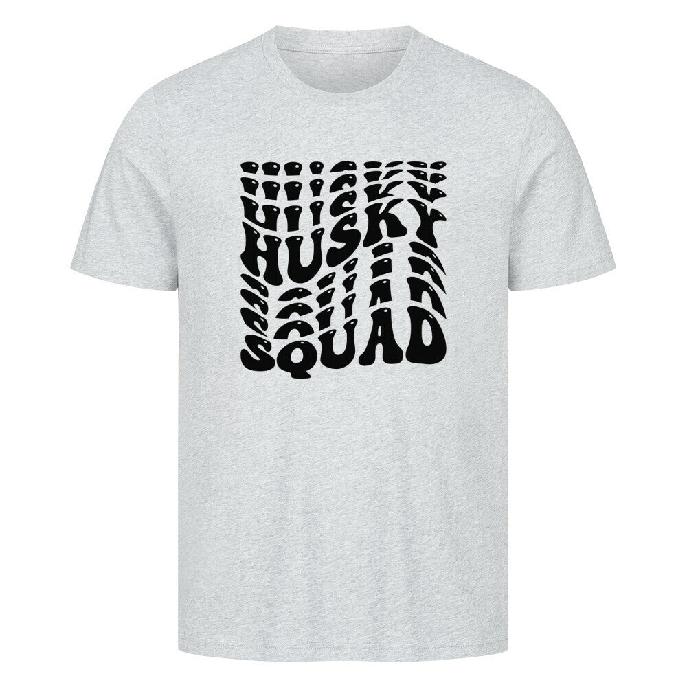 Premium T-Shirt "Husky - Squad" Heather Grey – hunde-shirt.de
