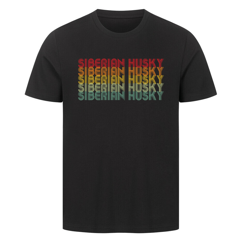 Premium T-Shirt "Husky - RETRO" Schwarz – hunde-shirt.de