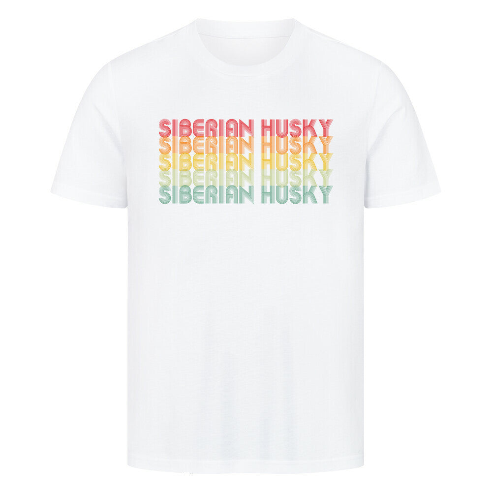 Premium T-Shirt "Husky - RETRO" Weiß – hunde-shirt.de