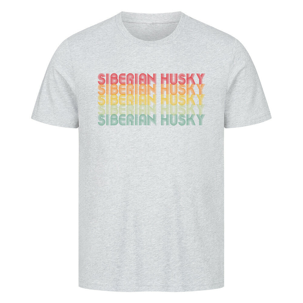 Premium T-Shirt "Husky - RETRO" Heather Grey – hunde-shirt.de