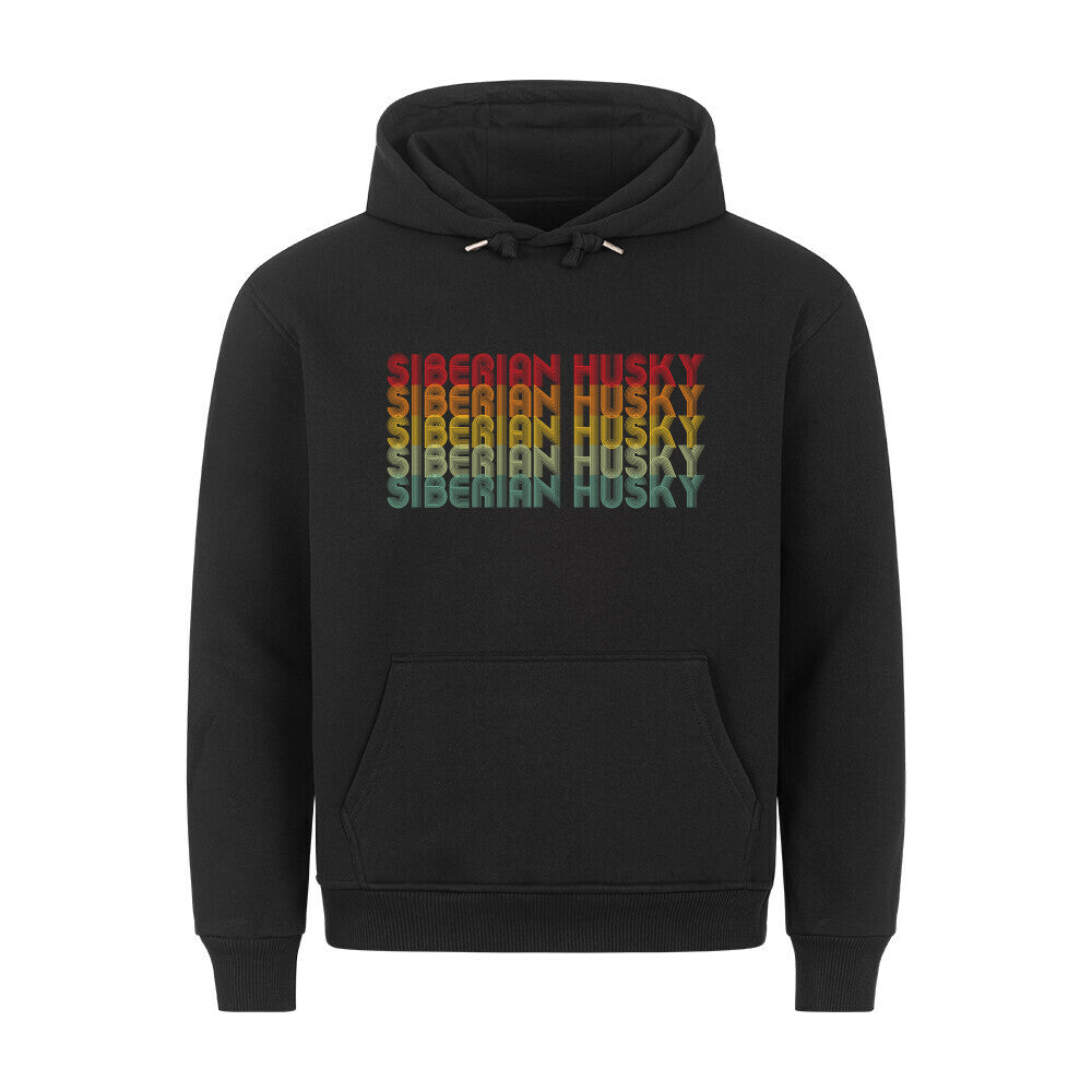 Premium Hoodie "Husky - RETRO" Schwarz – hunde-shirt.de