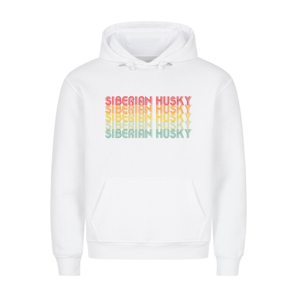 Premium Hoodie "Husky - RETRO" Weiß – hunde-shirt.de