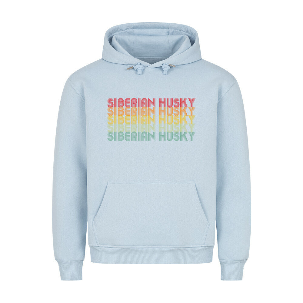 Premium Hoodie "Husky - RETRO" Babyblau – hunde-shirt.de