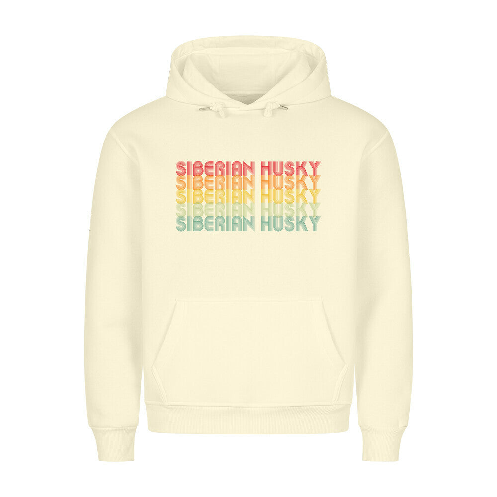 Premium Hoodie "Husky - RETRO" Beige – hunde-shirt.de
