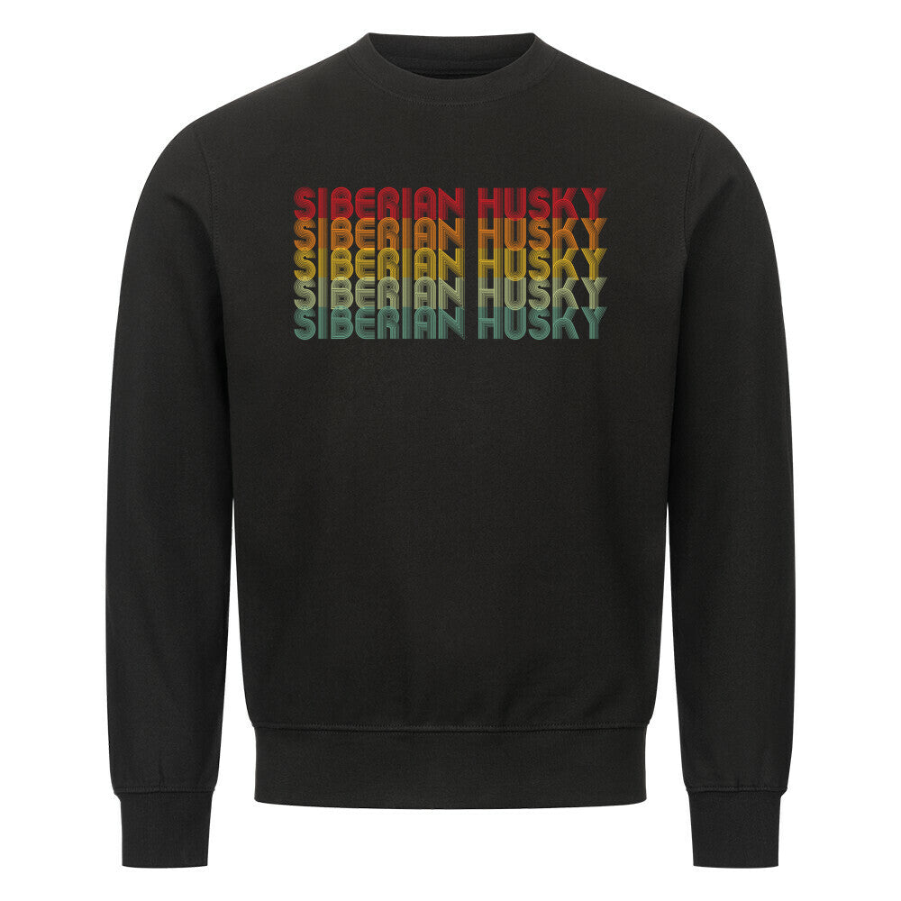 Premium Sweatshirt "Husky - RETRO" Schwarz – hunde-shirt.de