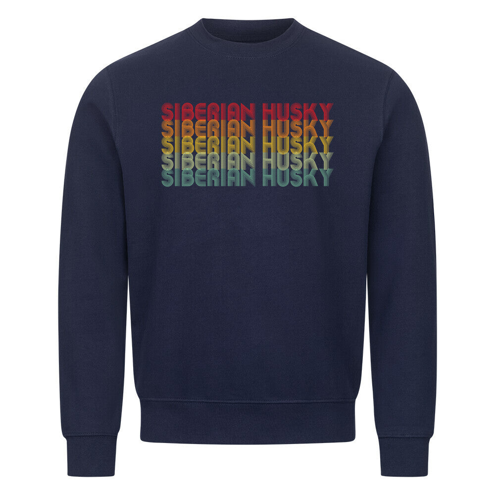 Premium Sweatshirt "Husky - RETRO" Navy Blue – hunde-shirt.de