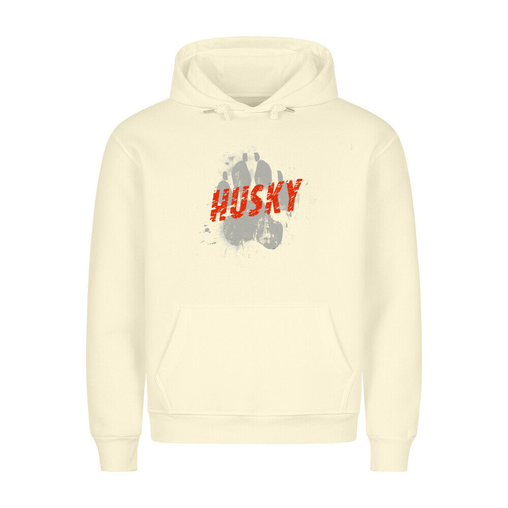 Premium Hoodie "Husky - PAW" Beige – hunde-shirt.de