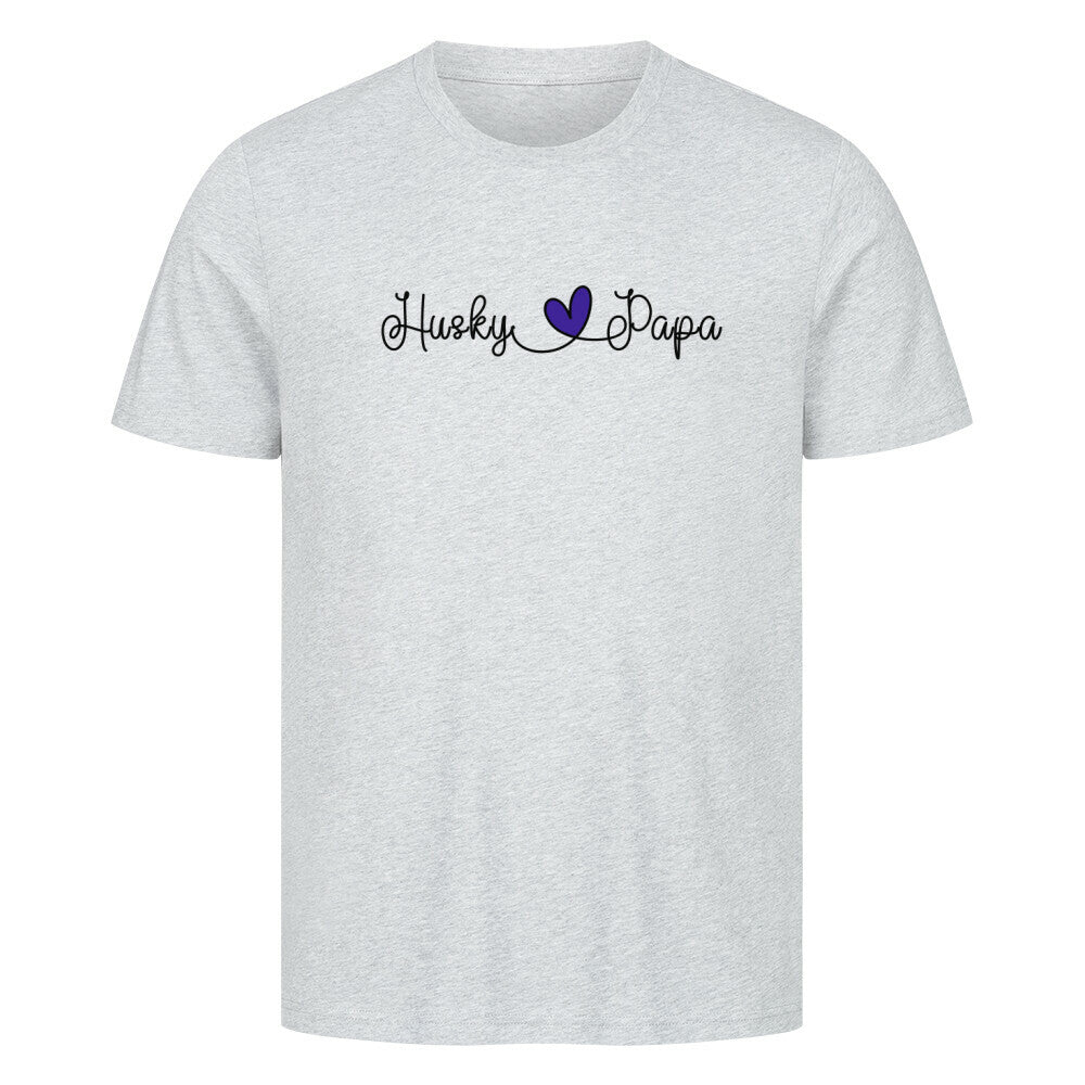 Premium T-Shirt "Husky - Papa" Heather Grey – hunde-shirt.de