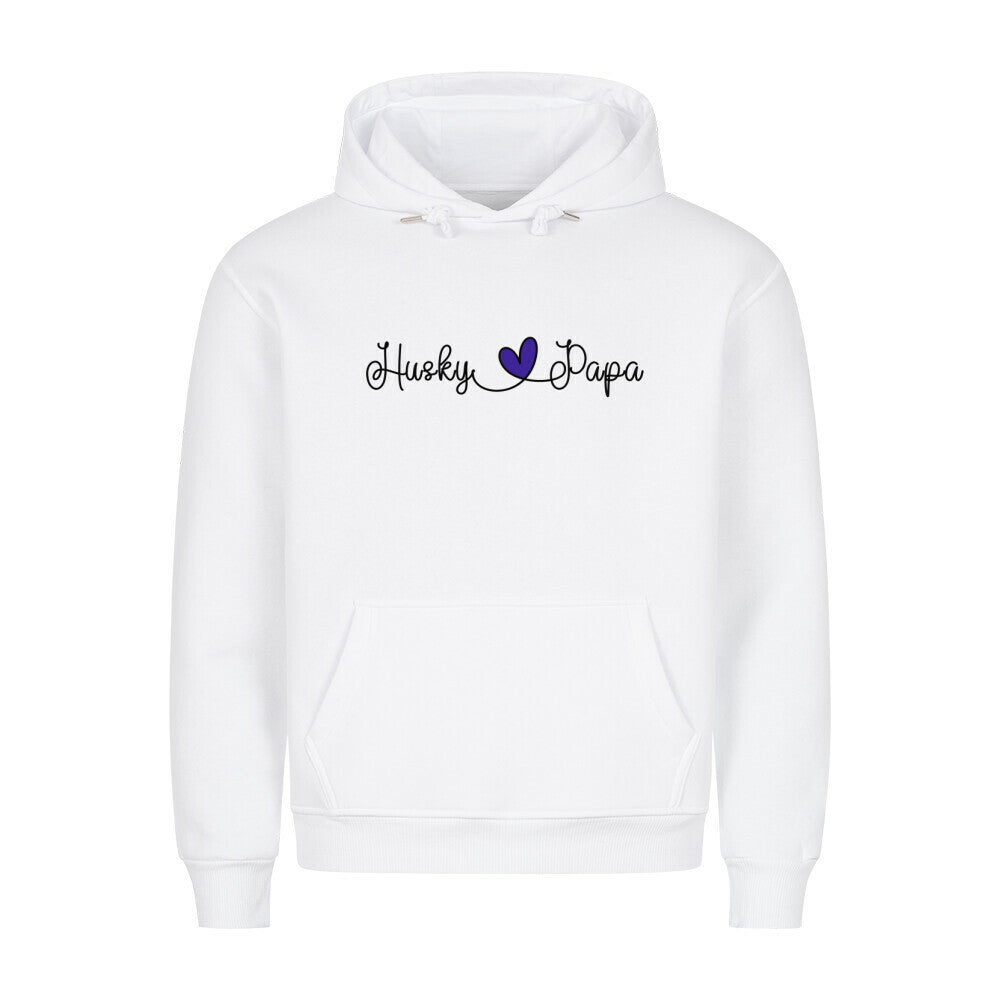 Premium Hoodie "Husky - Papa" Weiß – hunde-shirt.de