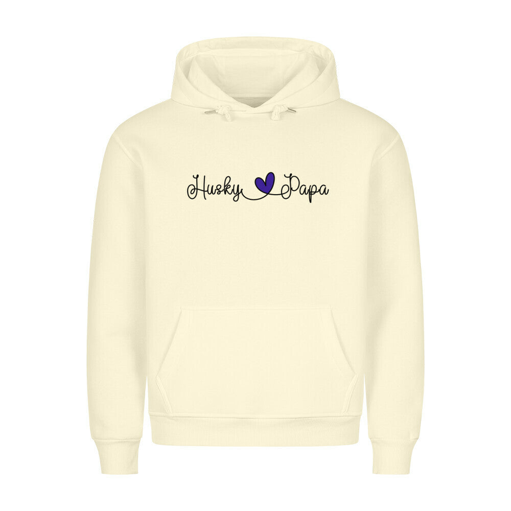 Premium Hoodie "Husky - Papa" Beige – hunde-shirt.de