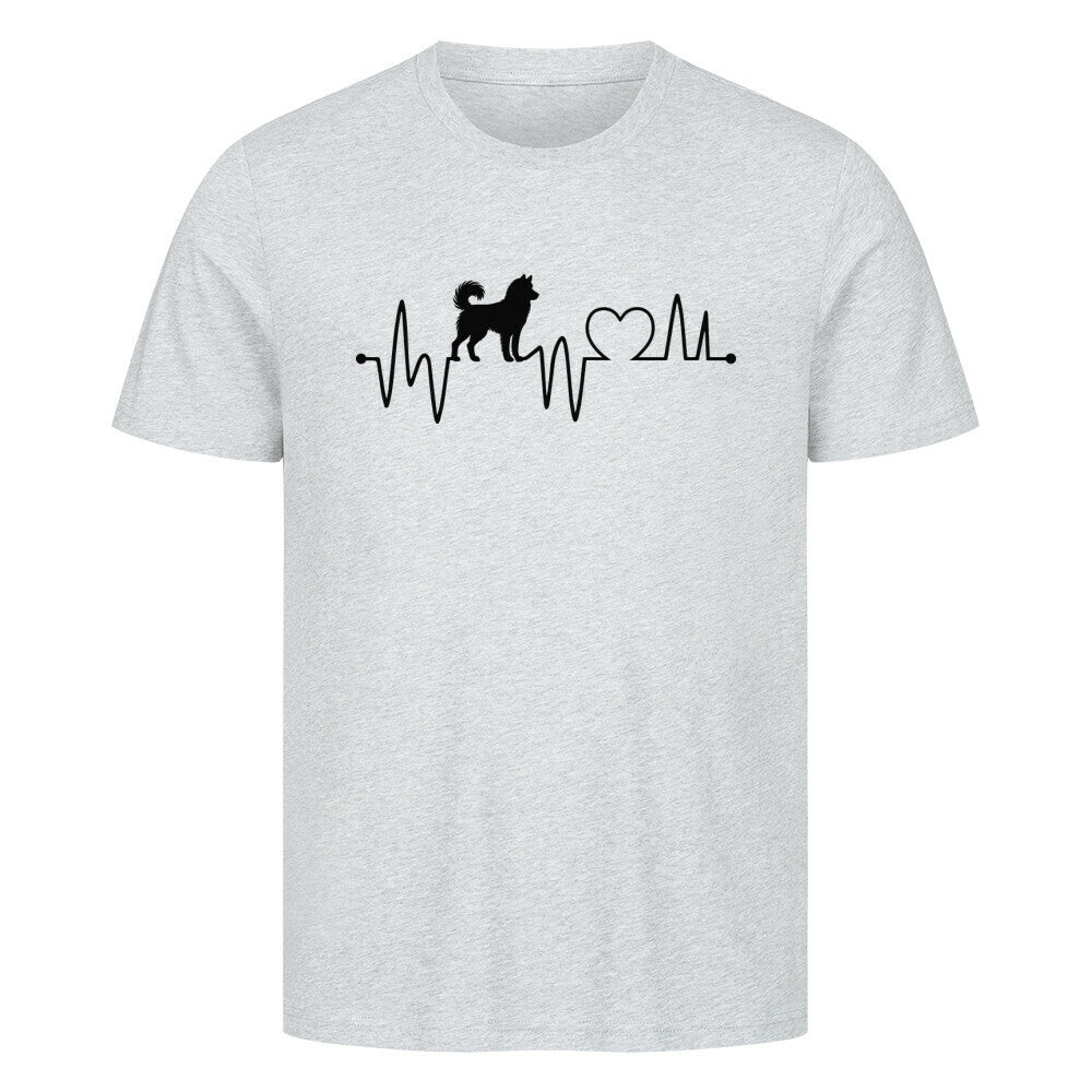 Premium T-Shirt "Husky - Heartbeat" Heather Grey – hunde-shirt.de