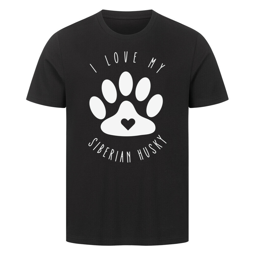 Premium T-Shirt "Husky - I love my..." Schwarz – hunde-shirt.de
