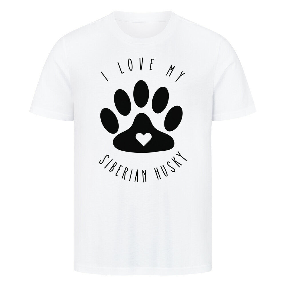 Premium T-Shirt "Husky - I love my..." Weiß – hunde-shirt.de