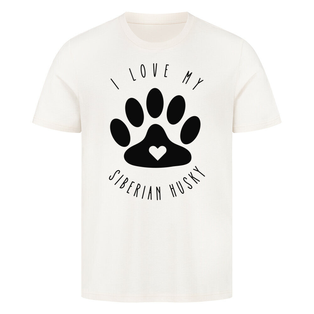 Premium T-Shirt "Husky - I love my..." Natural Raw – hunde-shirt.de