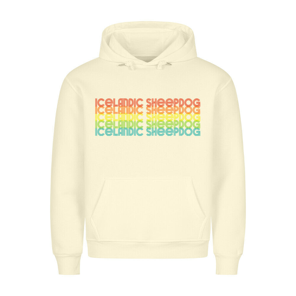 Premium Hoodie "Icelandic Sheepdog - RETRO" Beige – hunde-shirt.de