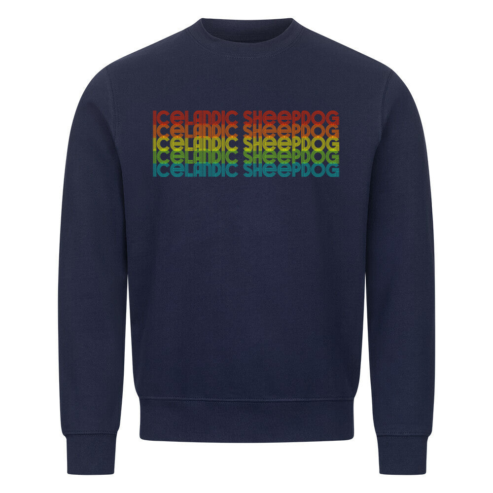 Premium Sweatshirt "Icelandic Sheepdog - RETRO" Navy Blue – hunde-shirt.de