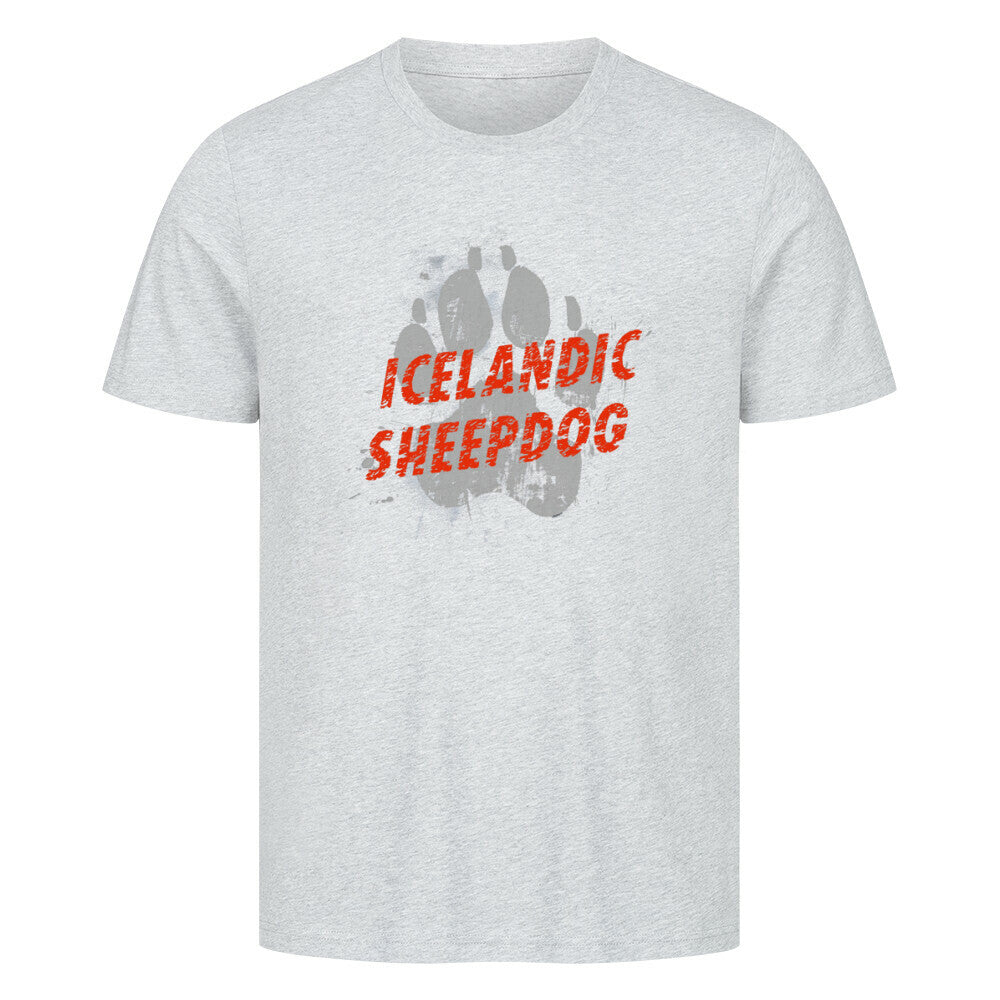 Premium T-Shirt "Icelandic Sheepdog - PAW" Heather Grey – hunde-shirt.de
