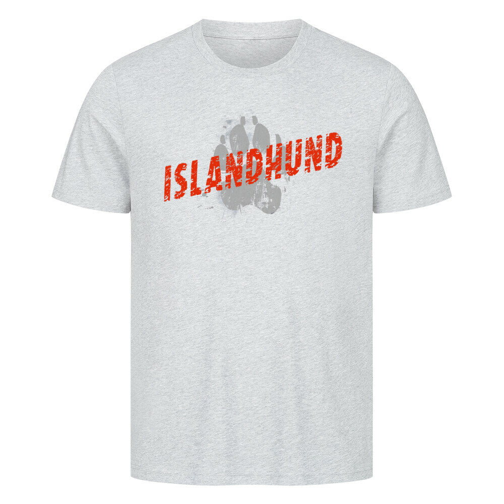 Premium T-Shirt "Islandhund - PAW" Heather Grey – hunde-shirt.de