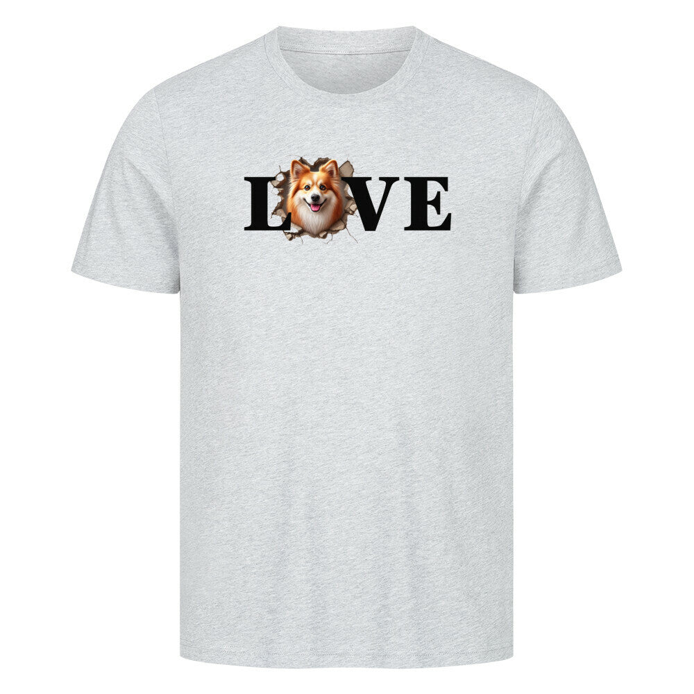 Premium T-Shirt "Icelandic Sheepdog - LOVE" Heather Grey – hunde-shirt.de