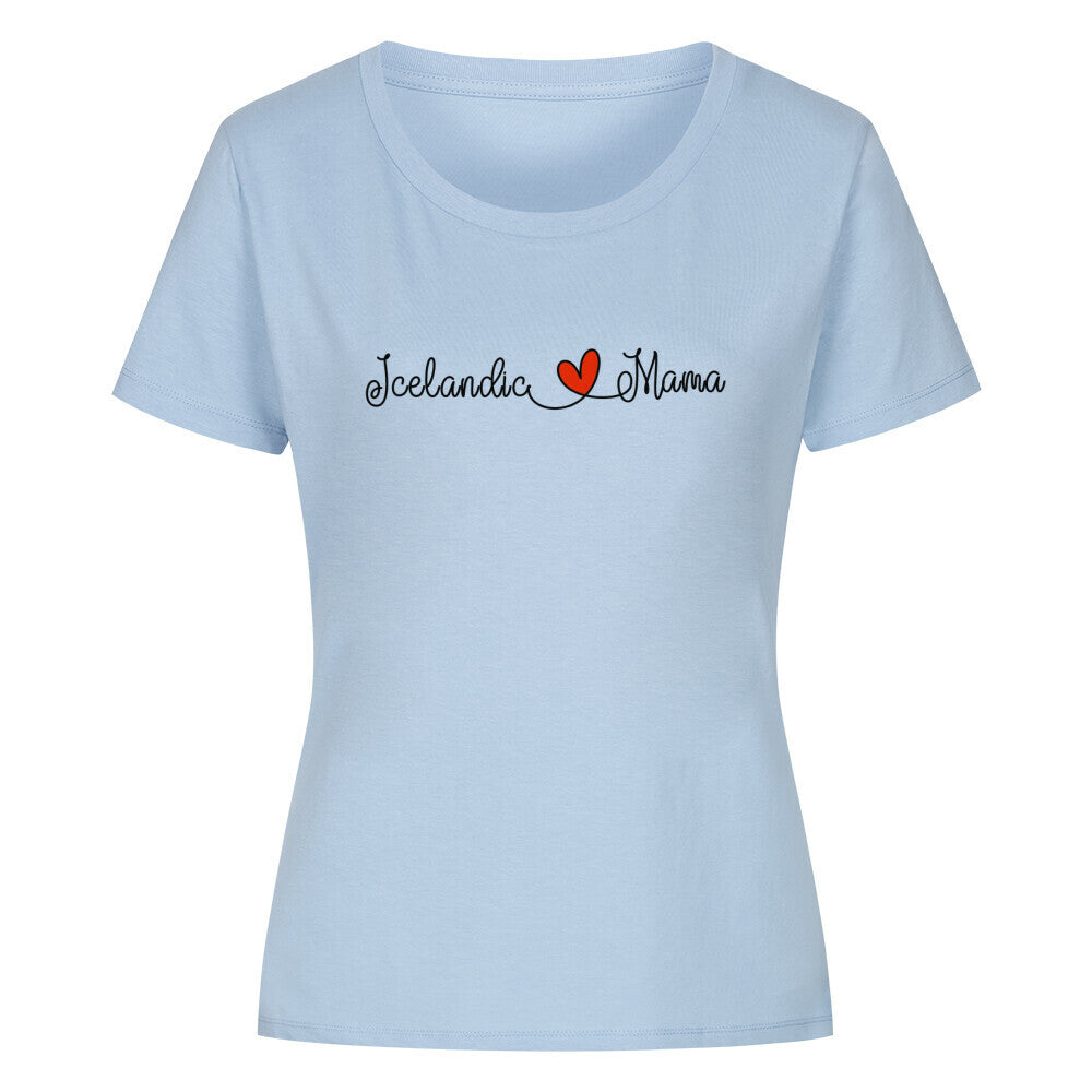 Premium Organic Damen-Shirt "Icelandic - Mama" Sky Blue – hunde-shirt.de