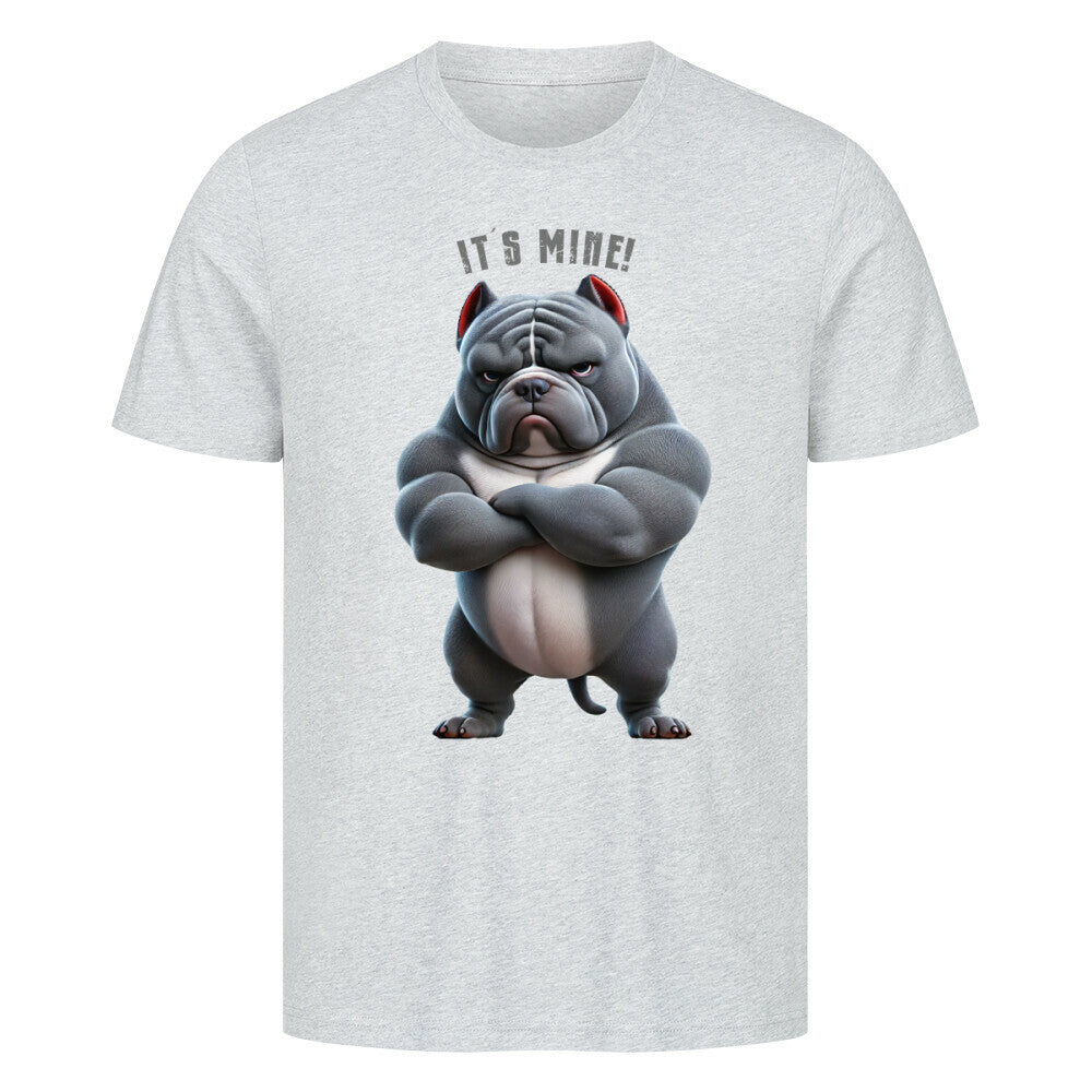 Premium T-Shirt "American Bully XL / XXL - It´s mine" Heather Grey – hunde-shirt.de