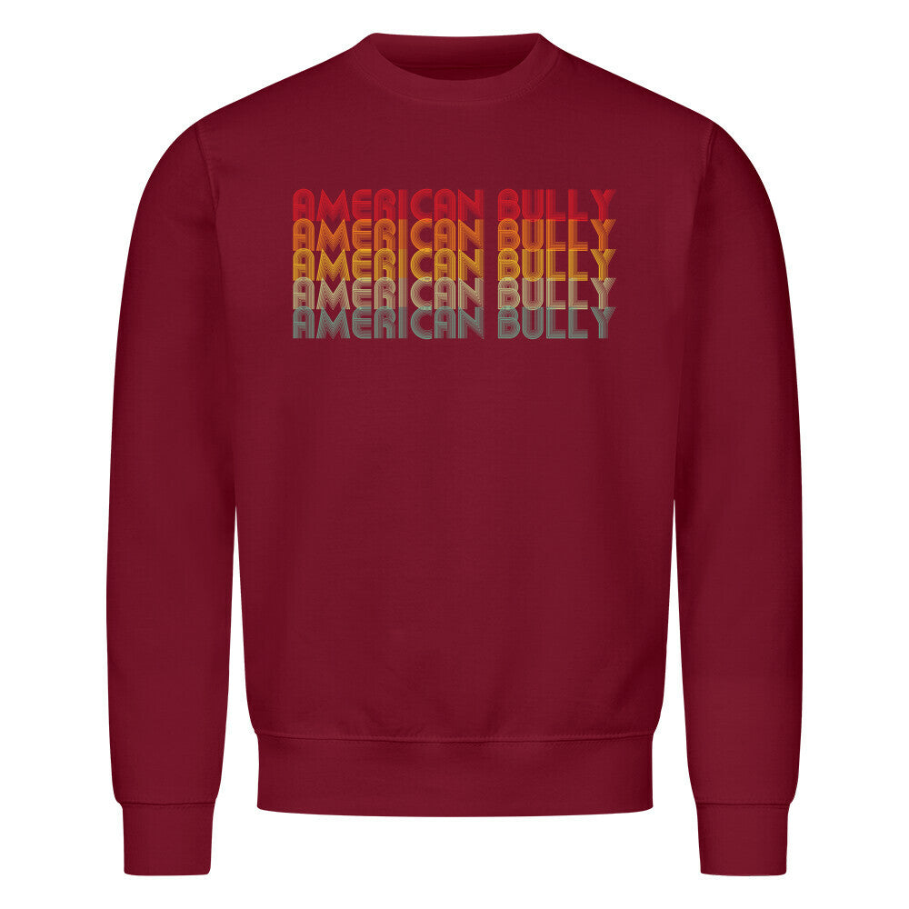 Premium Sweatshirt "American Bully XL / XXL - RETRO" Burgunder – hunde-shirt.de