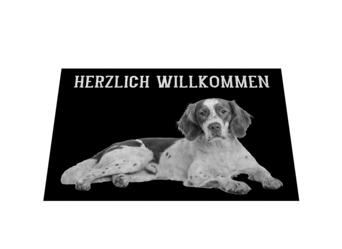 Fußmatte "Brittany Spaniel - Herzlich Willkommen II" – hunde-shirt.de