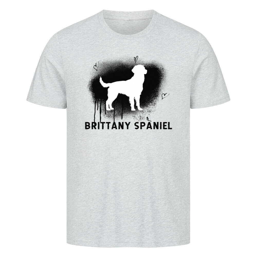 Premium T-Shirt "Brittany Spaniel - Brush" Heather Grey – hunde-shirt.de
