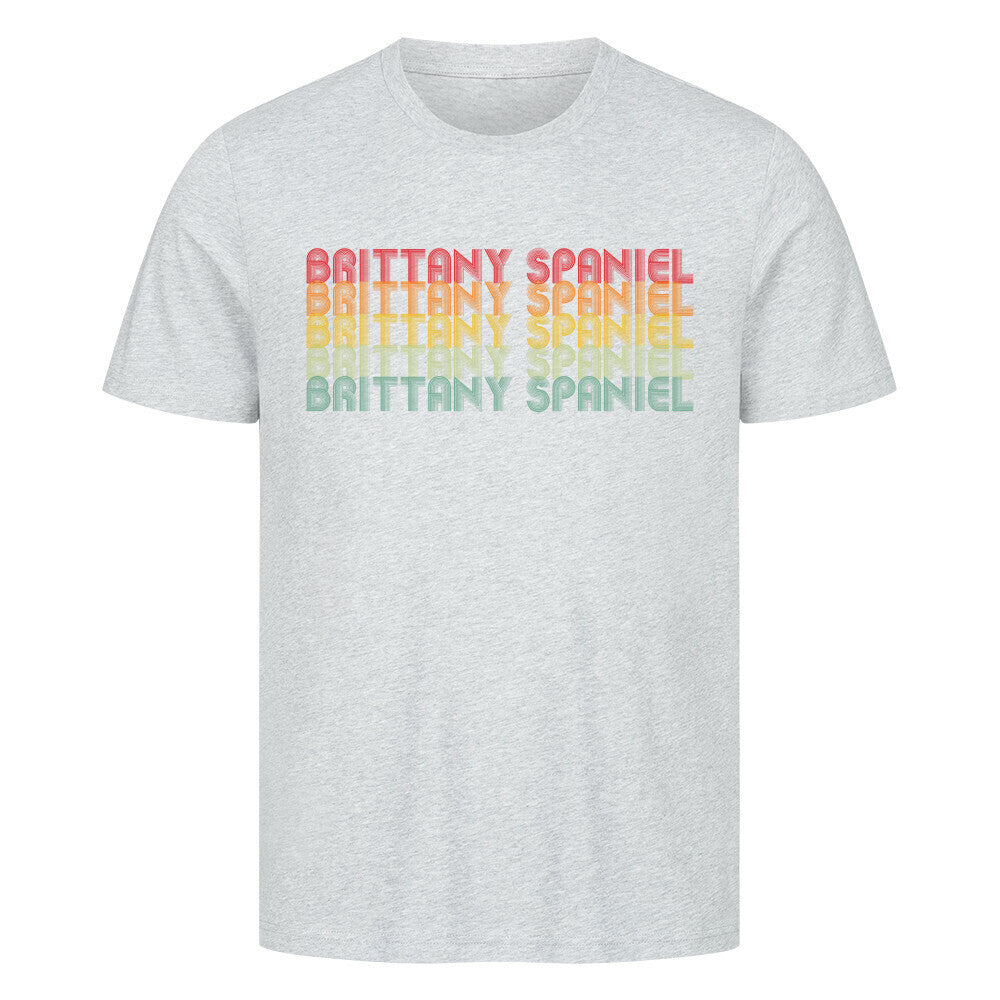 Premium T-Shirt "Brittany Spaniel - RETRO" Heather Grey – hunde-shirt.de
